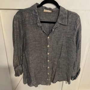 CP Shades dark chambray 100% linen button down